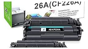 Aztech 26A CF226A Toner Cartridge 2 Pack Compatible Replacement for HP 26A CF226A 26X CF226X Pro M402dn M402n M402dw Pro MFP M426fdw M426fdn M426dw Series Printer Ink High Yield (Black 2-Pack)