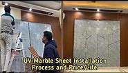 UV Marble Sheet Installation and Price/Life Details Video || UV Sheet, Gold Patti & Louvers Panel