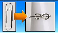Infinity Symbol Paperclip Ring Tutorial Easy Jewelry Making DIY