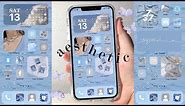 how to customize your iphone 🌊 (aesthetic blue theme) ios15 💙 | aesthetic phone