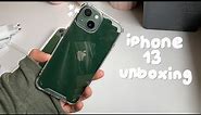 iphone 13 green aesthetic unboxing 🥑 accessories + camera test (128gb)