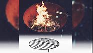 EGMEHOAD 30 Inch Fire Pit Grate Black, Heavy Duty Iron Firewood Round Wood Fire Pit Grate