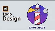 Create a logo in adobe illustrator | Lighthouse logo design | Vector Logo