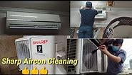 Sharp Aircon Split Type Wall Mounted 1.5HP Inverter Cleaning