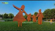 Creating a Heartwarming Family Sculpture with Corten Steel | YouFine Sculpture Design