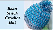 Bean stitch crochet beanie winter hats | two colors for boys and girls ALL SIZES #173