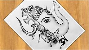 How To Draw Ganpati And Trishul | Step By Step | Easy Drawing | Tutorial | Drawing For Beginners