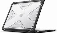 Fintie Case for MacBook Air 13 Inch A2337 (M1) / A2179 / A1932 (2018-2021 2022 Release) - Heavy Duty Hard Shell Case Cover with TPU Bumper for MacBook Air 13 Retina Display with Touch ID, Clear