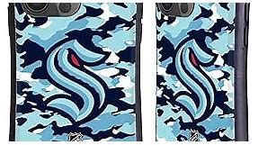 Head Case Designs Officially Licensed NHL Camouflage Seattle Kraken Hybrid Case Compatible with Apple iPhone 14 Pro