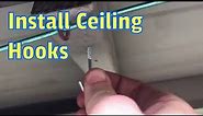 How to install ceiling hooks