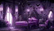 Animated Vtuber Background for Twitch, Dark Purple Gothic Bat Room