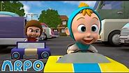 Baby Racer! | Arpo the Robot | Funny Cartoons for Kids