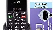 Jethro SC490 4G Large Button Senior Cell Phone for Elderly + $10/mo Unlimited Talk & Text Jethro Mobile Prepaid Plan