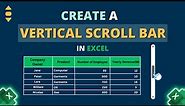 How to Create a Vertical Scroll Bar in Excel