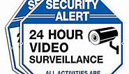 2-Pack Video Surveillance Signs, 10 x 10 Rust Free .040 Aluminum Security Warning Reflective Metal Signs, Indoor or Outdoor Use for Home Business CCTV Security Camera, UV Protected & Waterproof