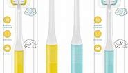 TEKINGMU 3 Sided Kids Toothbrushes, Soft Bristle Triple-Angle Children's Toothbrushes, Colorful Toddler Toothbrush, Autism Sensory Toothbrush for Ages 2+ (2pcs)