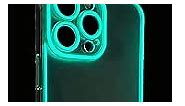 Glow in The Dark iPhone Case (Must BE Solar Charged), for iPhone 14 Pro Max, 13 Pro Max, 14, 13, Clear, Wireless Charge Support, Shock Absorbing, Back Cover for Mobile Phone, Luminous