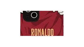 Slrioks Ronaldo Jersey Phone Case Creative Soccer Case for iPhone 15 Thin Soft Imitation Leather Shockproof