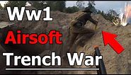 INTENSE WW1 Airsoft Trench War! WITH FIREWORKS!