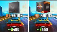 AMD RYZEN 7 7700X vs RYZEN 9 5900X | Test in 6 Games