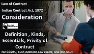 Consideration- Definition , Kinds, Essentials, Privity of Contract