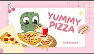 Cute mukbang animation ✔ A little frog Kvaka eating Yummy Pepperoni Pizza, Hot dog and Fries