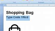 Shopping Bag 🛍️ Symbol in MS Word #shorts #computerthecourse #msword