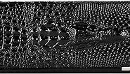 Aisi Women Men Leather Wallet Embossed Crocodile Clutch Wallet Credit Card Holder(Black)
