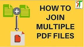 How to join two PDF - How to merge multiple PDF Files - दो PDF को JOIN कैसे करे