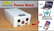 How to Make 3 in 1 Universal Power Bank | Laptop Power Bank | 12V Power Bank
