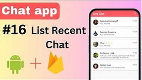 16 Recent Chats in RecyclerView | Chat application | Android Studio
