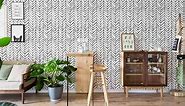 Black and White Wallpaper Peel and Stick Wall Paper Herringbone Removable Contact Paper Geometric Vinyl Wall Paper for Bathroom Bedroom Living Room 17.7"×240"