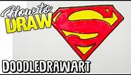 Drawing: How To Draw The Superman Logo - Step by Step - Easy! | DoodleDrawArt!