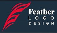 Feather logo design in Adobe illustrator
