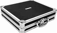 Vaultz Locking DVD Storage Case - Secure Organizer 128 CD Holder, Video Game Binder and Media Book for Travel w/Key and Carrying Handle, Black-Silver