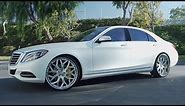 2016 White Mercedes-Benz S550 on 24'' LF-750 Lexani Wheels