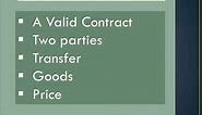Essentials Of Contract Of Sale