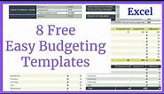 8 Free Templates for Budgeting | Easy to use | Microsoft Excel