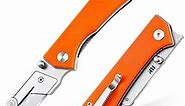 U23 Kumpanter Folding Utility Knife - Versatile EDC Knife with Quick-Release Blade, Compact Foldable Pocket Utility Knives - G10 Orange