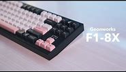 F1-8X Custom Keyboard by Geonworks Build (Polaris Gray Switches, GMK Olivia Keycap Set)