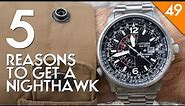 Citizen Night Hawk BJ7000-52E Watch Review - Strap Options, How to Set the GMT, Size