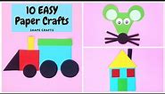 10 Easy Shape Crafts for Kids | DIY Paper Toys