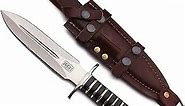 GCS Handmade Micarta Handle D2 Tool Steel Tactical Hunting Knife with leather sheath Full tang blade designed for Hunting & EDC GCS 166