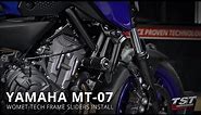 How to install Womet-Tech Frame Sliders on 2021+ Yamaha MT-07 by TST Industries