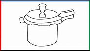 How to draw a Cooker step by step for beginners
