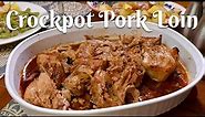 EASY CROCKPOT PORK LOIN WITH BROWN SUGAR AND BALSAMIC GLAZE: Delicious fall-apart pulled pork recipe