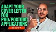 How To Prepare Cover Letter for PhD and PostDoc Applications in EU and USA #studyabroad