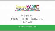 Fortnite Birthday Party Invitation - Editable & Printable Template