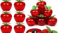 20 Pack Apple Container Christmas Wedding Party Toy Filled Plastic Bobbing Apples Christmas Tree Xmas Decorations Baubles Party Wedding Fruit Ornament Teacher Supplies Favors for Kids