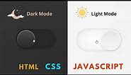Toggle Button In HTML CSS JavaScript | Dark and Light Mode